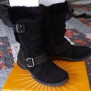 Black suede boots